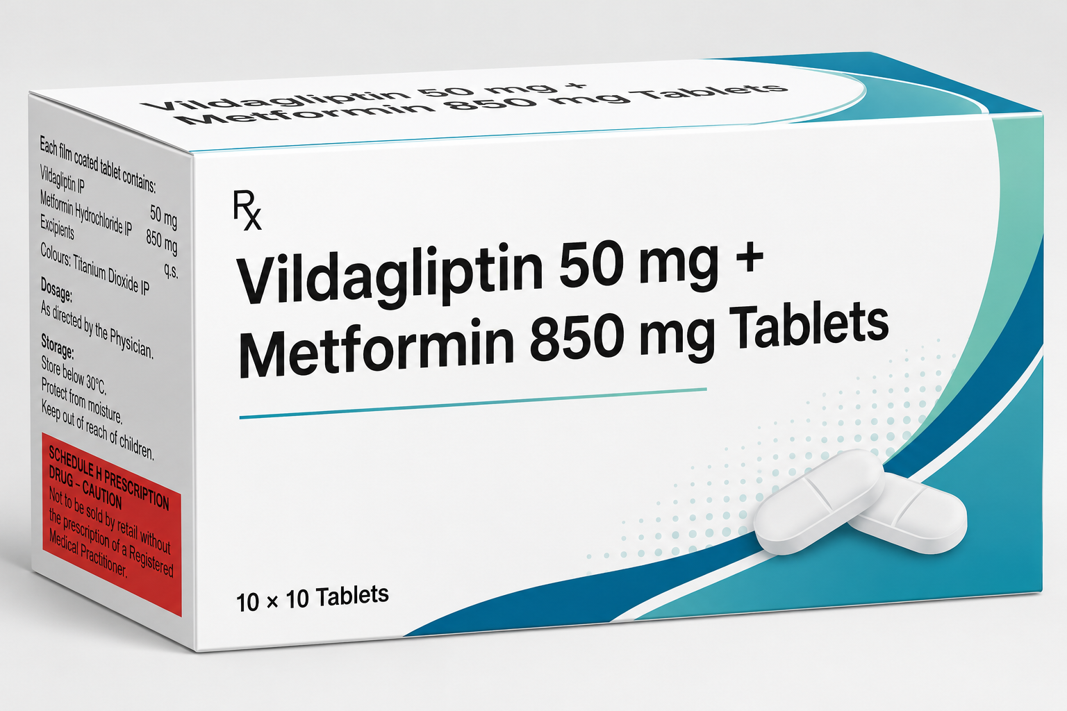 Vildagliptin 50 mg + Metformin 850 mg Tablets Manufacturer in India